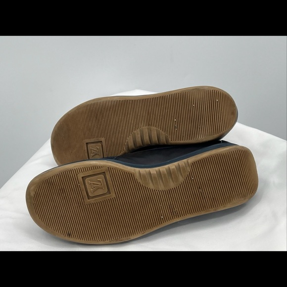 Louis Vuitton Women's Navy Monogram Mini Lin Canvas Sneakers EU Size 38 MA0052 - Picture 4 of 16